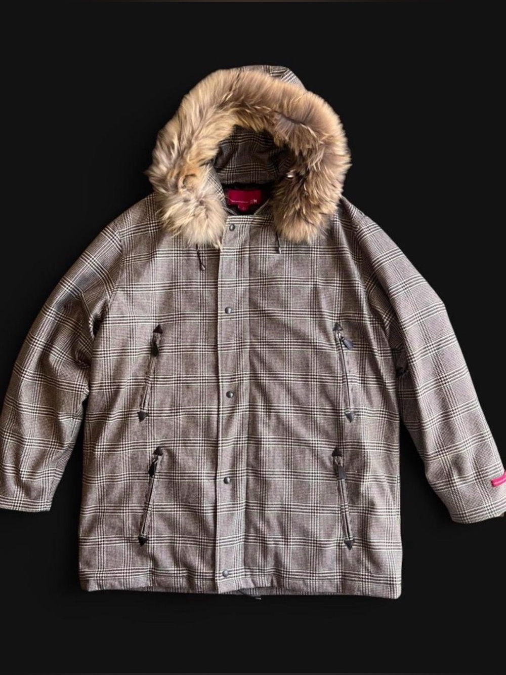 Saks Fifth Avenue Wild About Cashmere Tweed Parka w/ fur lined hood 🇮🇹 Men’s 48